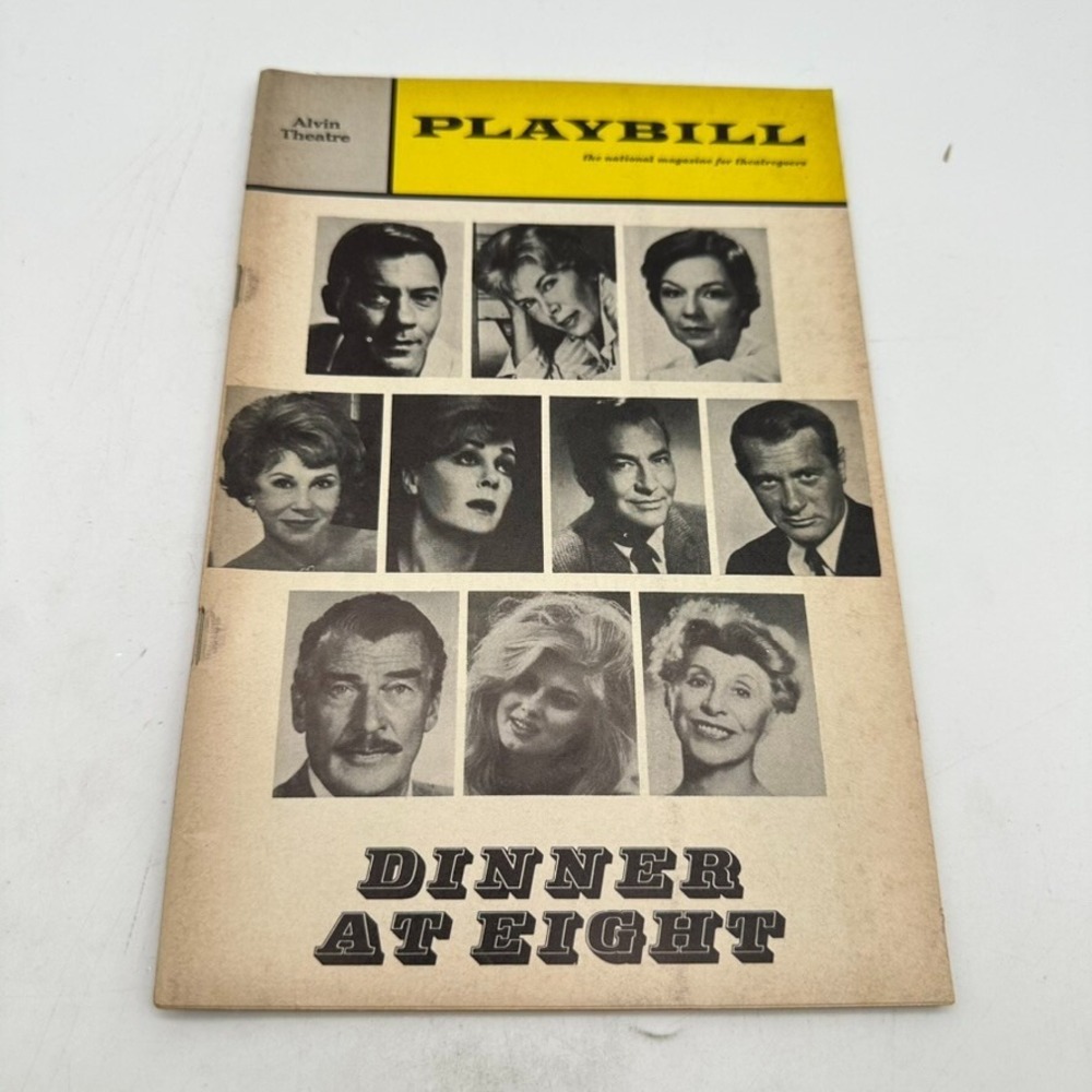 DINNER AT EIGHT - THE ALVIN THEATRE PLAYBILL - ROBERT BURR- Jan 1967